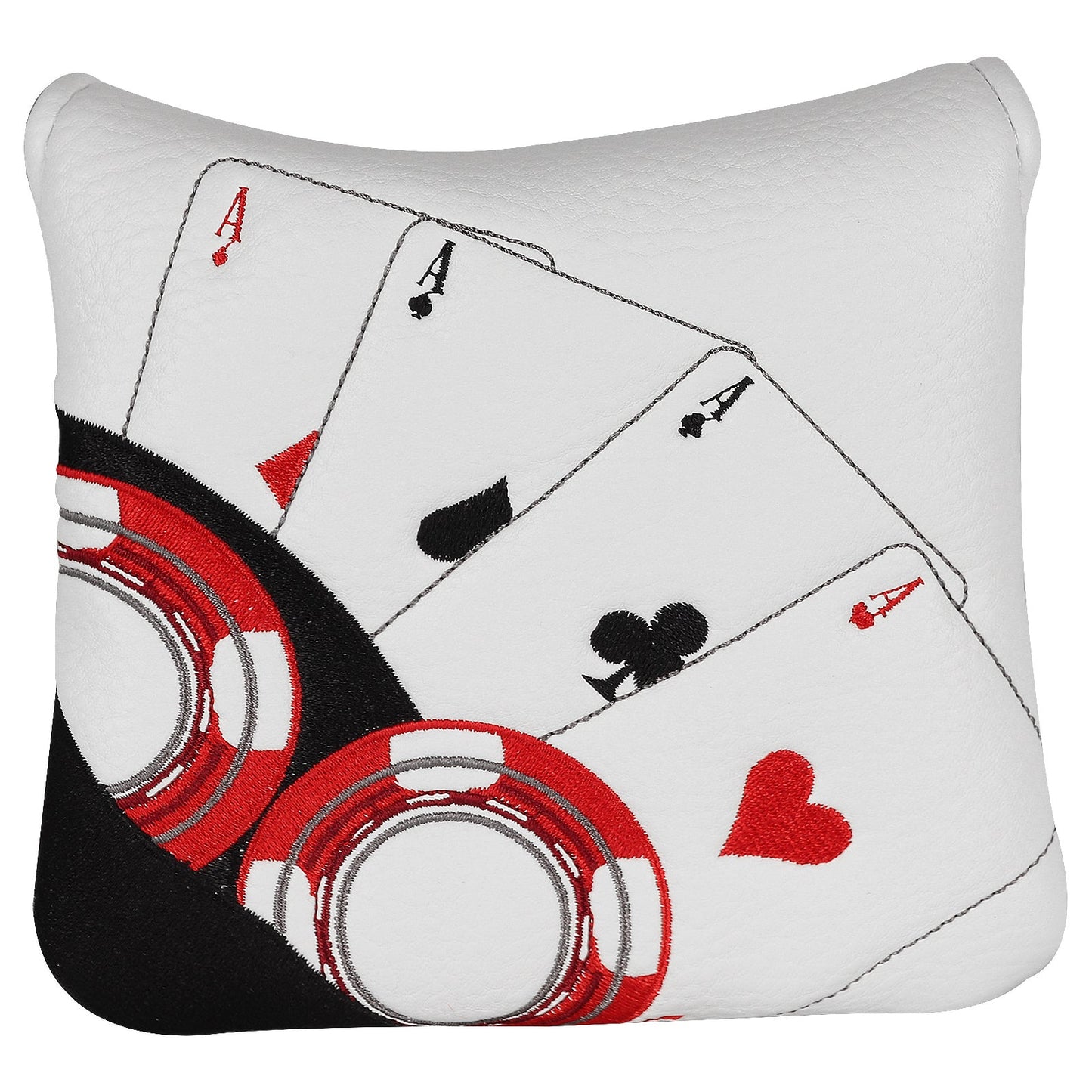 Chips and Four Aces Poker Mallet Putter Head Cover