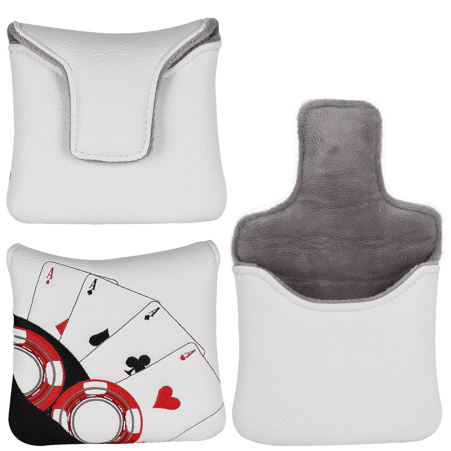 Chips and Four Aces Poker Mallet Putter Head Cover