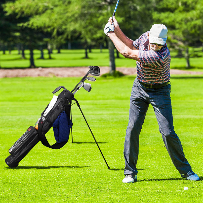 Black Lightweight Golf Carry Stand Bag, Perfect for Driving Range, Par 3 Course