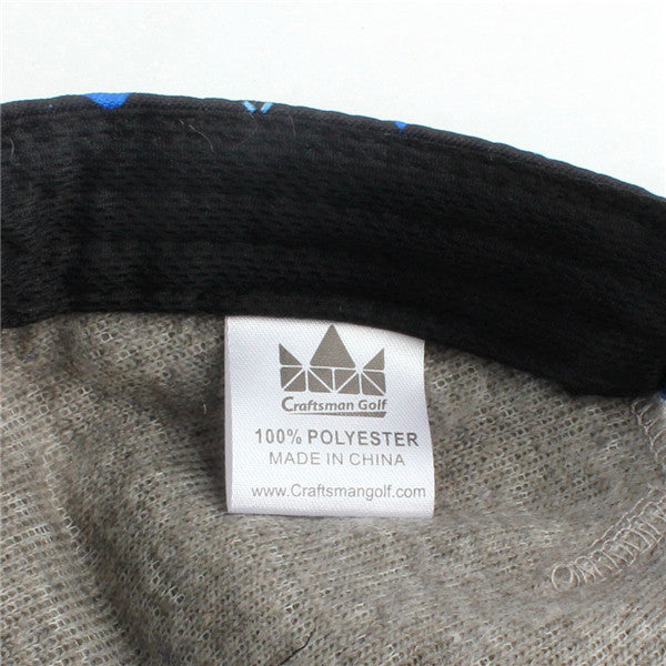 Blue & Black Argyle Fake Hair Cap (Gray/Brown Hair) - CraftsmanGolf