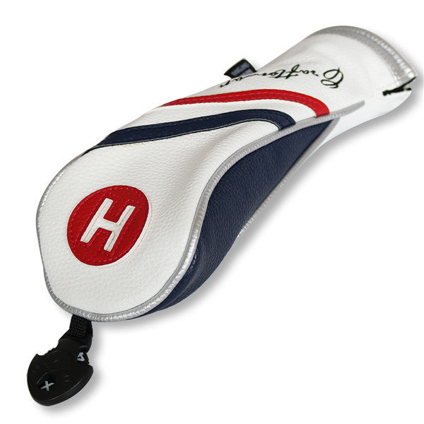 White Blue Red Wood Head Cover - CraftsmanGolf