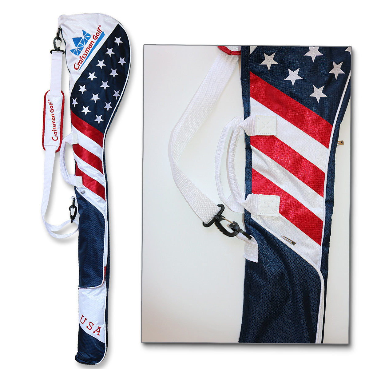 USA Flag Star and Strip Golf Sunday Bag - CraftsmanGolf