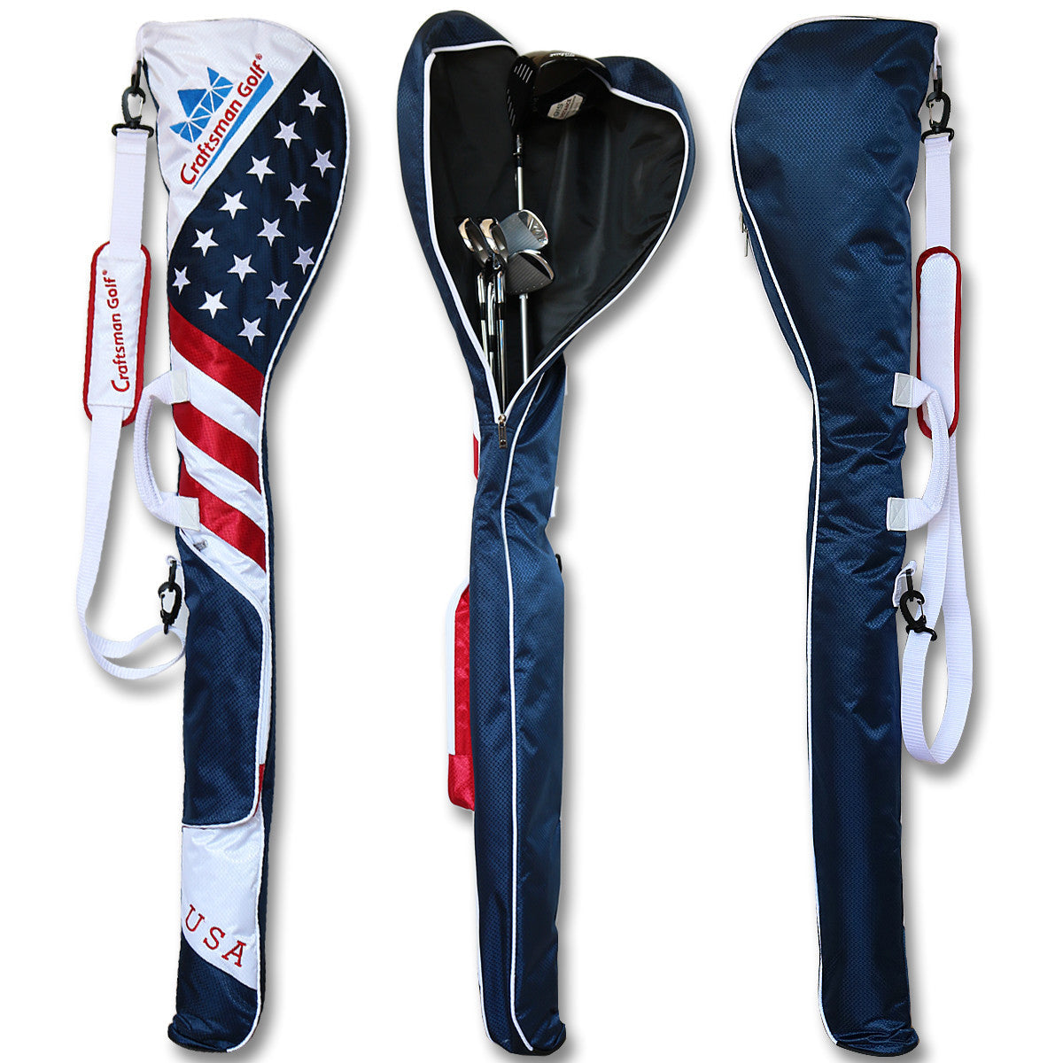 USA Flag Star and Strip Golf Sunday Bag - CraftsmanGolf