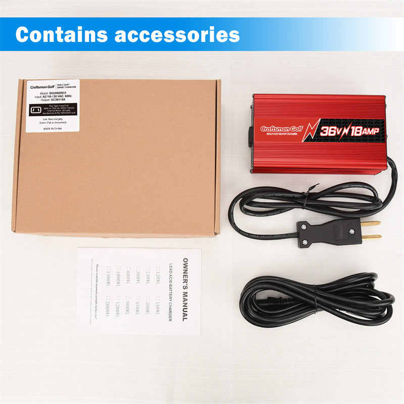Club Car EZGO 18 AMP 36 Volt Golf Cart Battery Charger With Crowfoot Plug-Craftsman golf