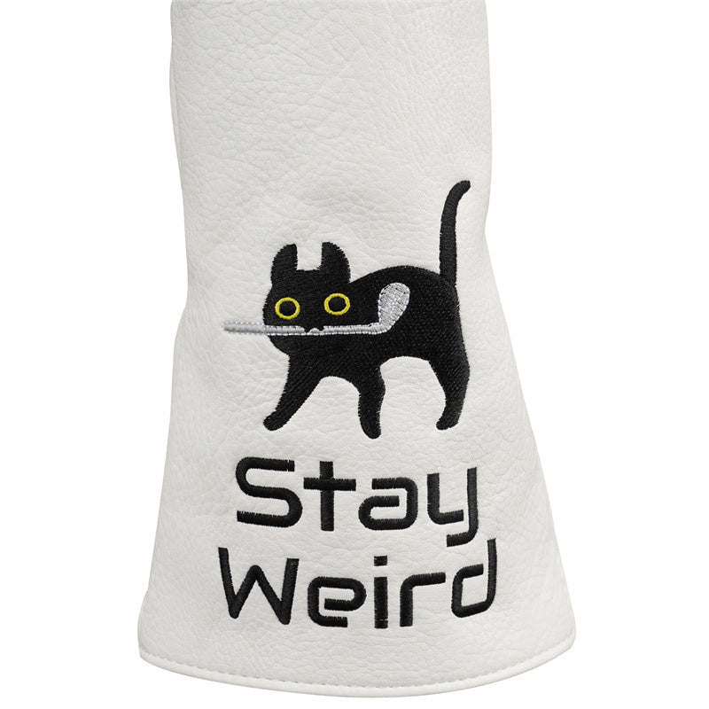 Black Cat Leather Golf Head Covers - Craftsman Golf