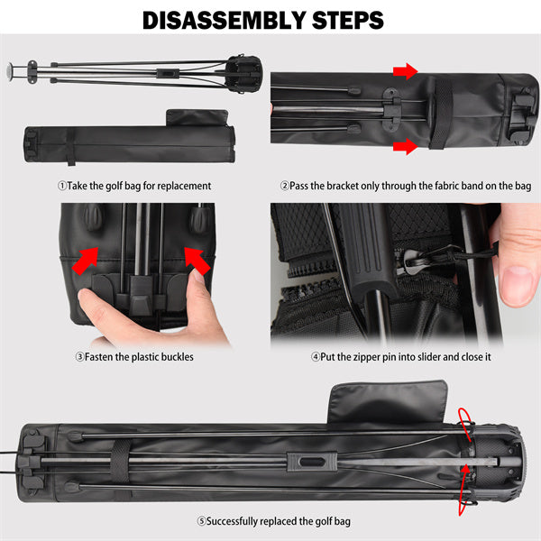Black Lightweight Golf Carry Bag With Stand-Craftsman Golf
