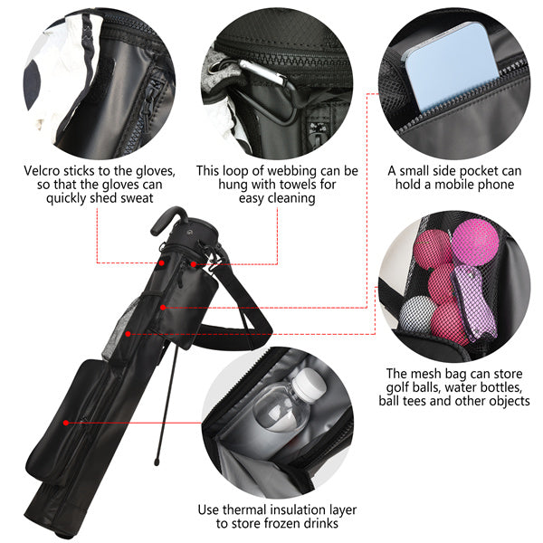 Black Lightweight Golf Carry Bag With Stand-Craftsman Golf
