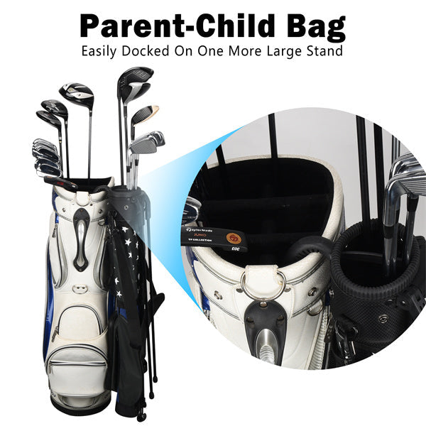 Blue-Grey Contrast Stars Lightweight Golf Stand Bag