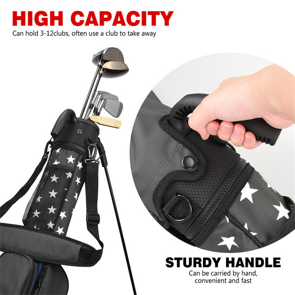 Blue-Grey Contrast Stars Lightweight Golf Stand Bag