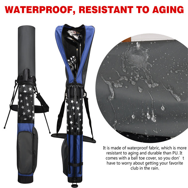 Blue-Grey Contrast Stars Lightweight Golf Stand Bag