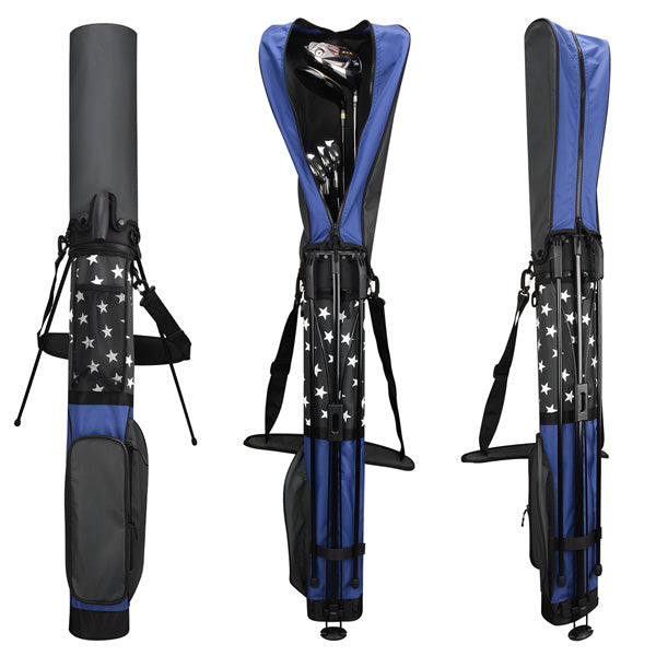 Blue-Grey Contrast Stars Lightweight Golf Stand Bag