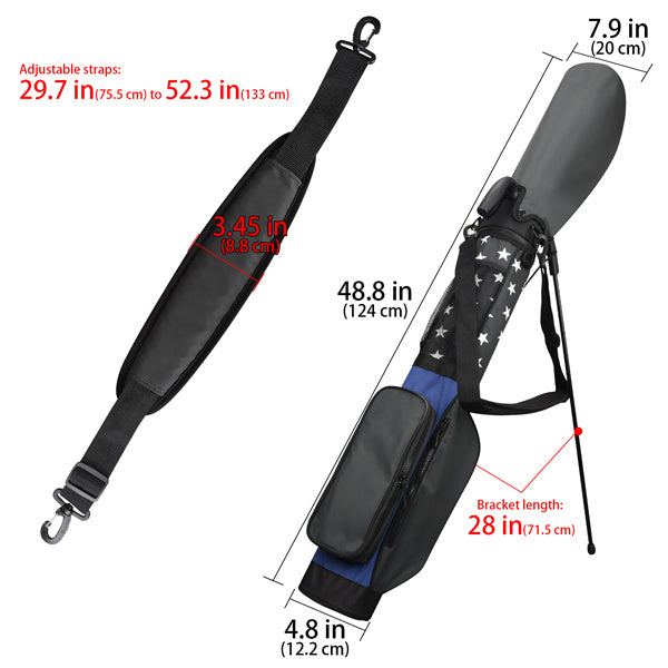 Blue-Grey Contrast Stars Lightweight Golf Stand Bag