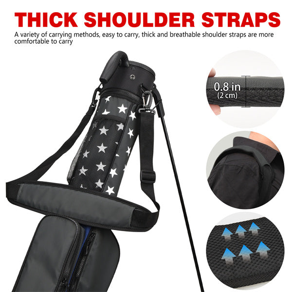 Blue-Grey Contrast Stars Lightweight Golf Stand Bag