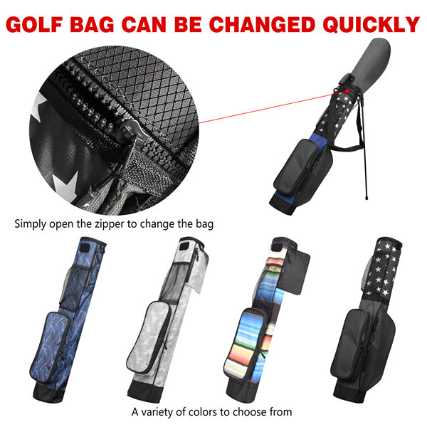 Blue-Grey Contrast Stars Lightweight Golf Stand Bag