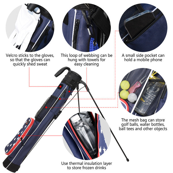 Blue Stars Lightweight Golf Stand Bag-Craftsman Golf