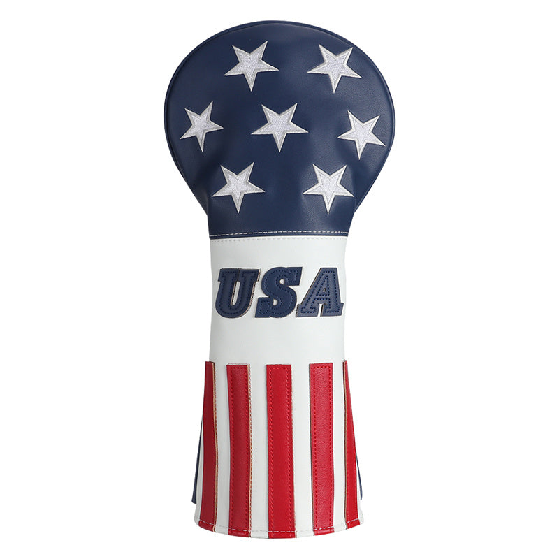 Blue White Leather With Red Stripes Golf Head Covers