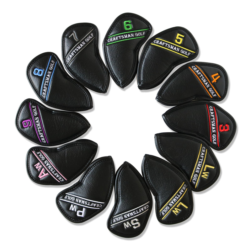 Colorful Embroidery Number Iron Head Cover Set - CraftsmanGolf