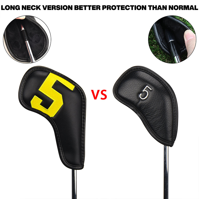 Large Colorful Number Iron Head Covers With Magnet Closure 12pcs - Craftsman Golf