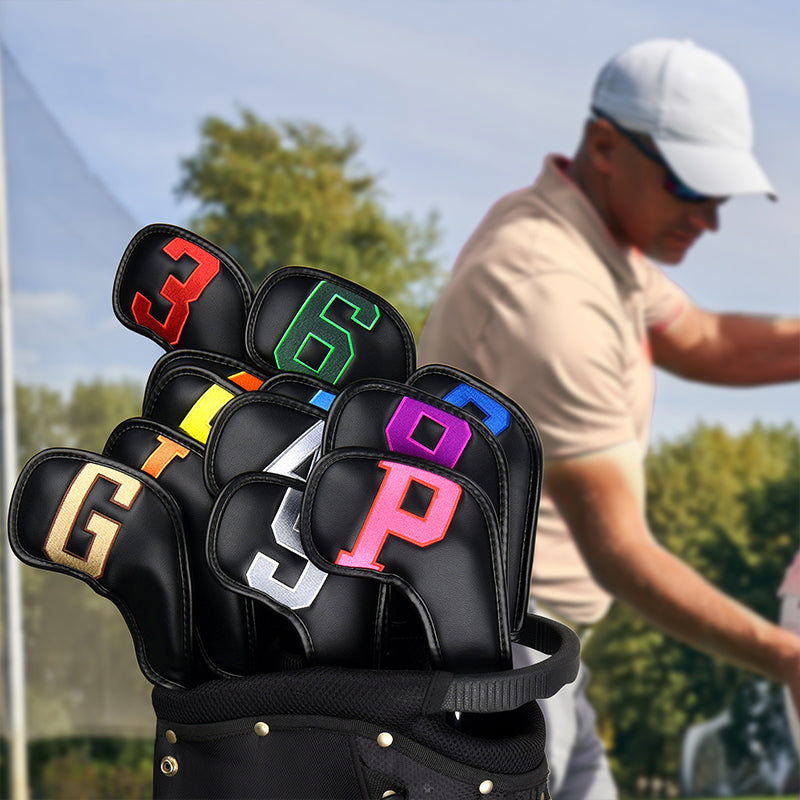 Large Colorful Number Iron Head Covers With Magnet Closure 12pcs - Craftsman Golf