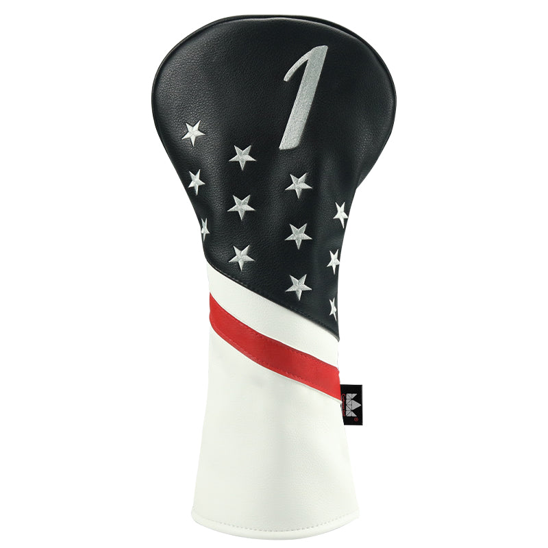 Custom Grey Stars Golf Wood Headcovers- CraftsmanGolf