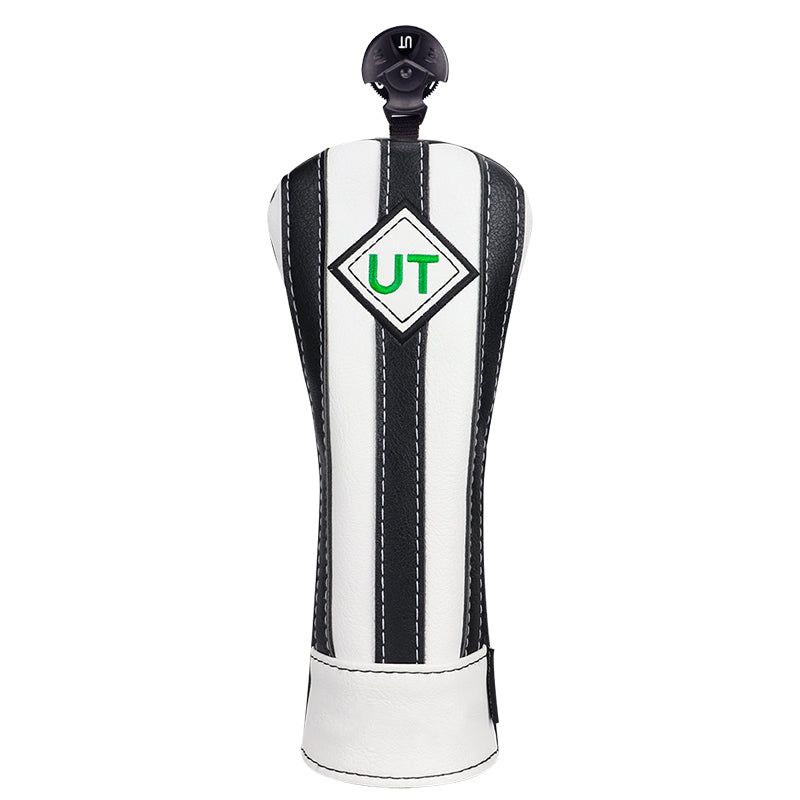Craftsman Golf® Custom Your Name Black & White Stripe Leather Golf Head Covers