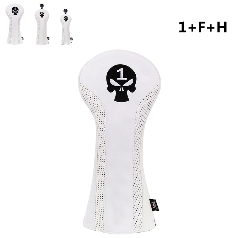 Craftsman Golf® Custom Your Name Skull Leather Golf Head Covers