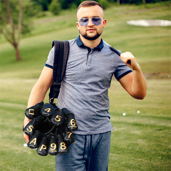 Gold Numbers Hybrid Iron Head Covers Set-Craftsman Golf