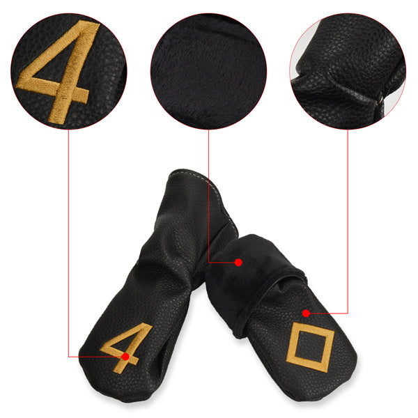 Gold Numbers Hybrid Iron Head Covers Set-Craftsman Golf