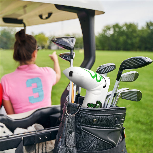 Green Lucky Clover Leather Putter Head Cover