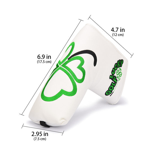 Green Lucky Clover Leather Putter Head Cover