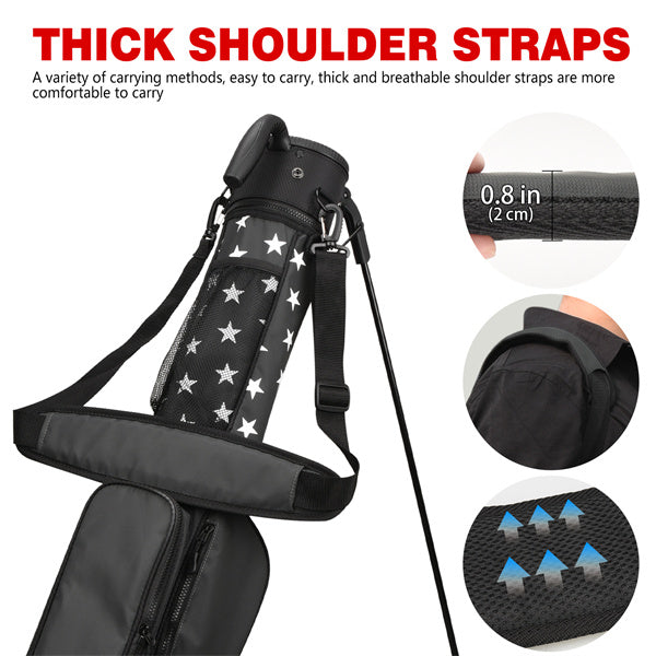 Grey Stars Lightweight Golf Stand Bag-Craftsman Golf