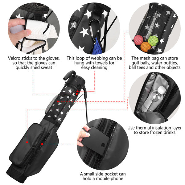 Grey Stars Lightweight Golf Stand Bag-Craftsman Golf