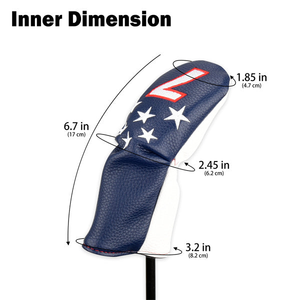 Blue & White Stars Hybrid Iron Head Covers Set-Craftsman Golf