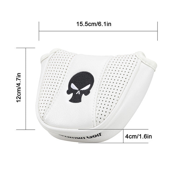 Leather Skull Backstryke Center Shaft Mallet Putter Headcover