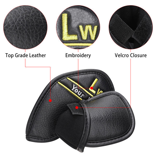 Custom Colorful Embroidery Number Iron Head Cover Set