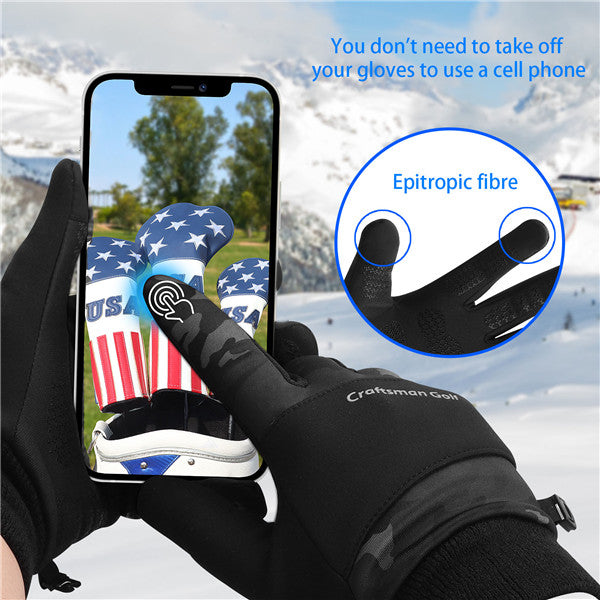 One Pair Keep Warm Camouflage Winter Soft Touch Screen Golf Gloves