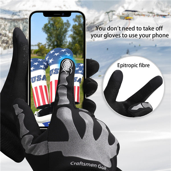 One Pair Keep Warm Cool Bone Winter Soft Touch Screen Golf Gloves