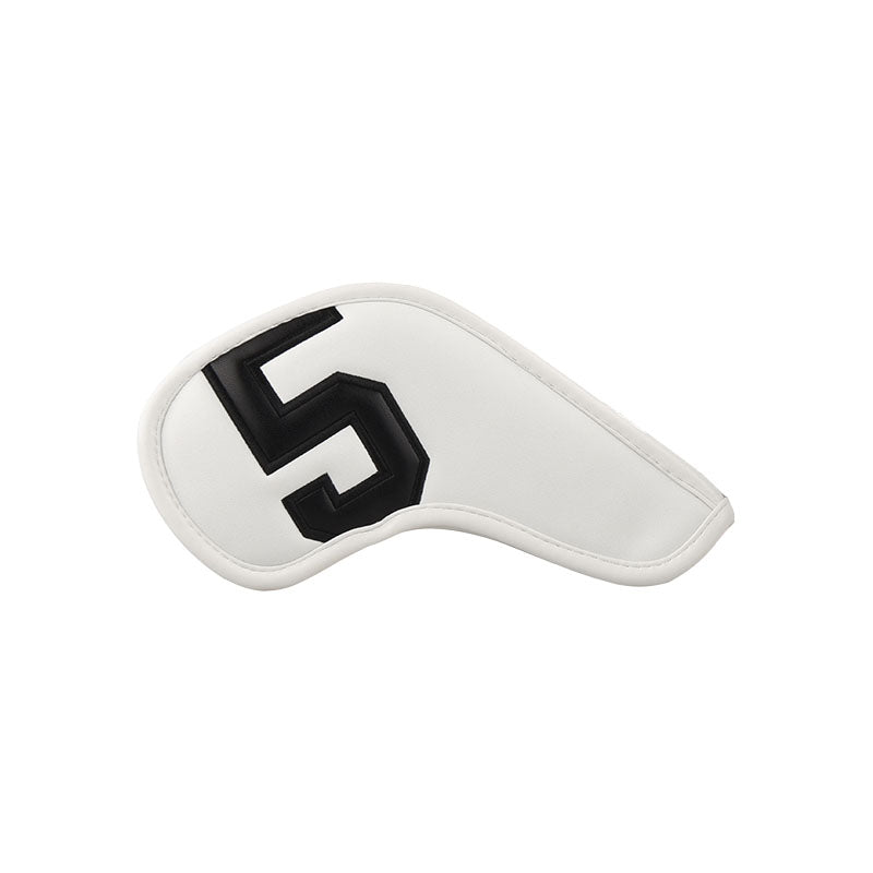 Personalized Large Number White Leather Iron Head Covers With Your Name 10pcs