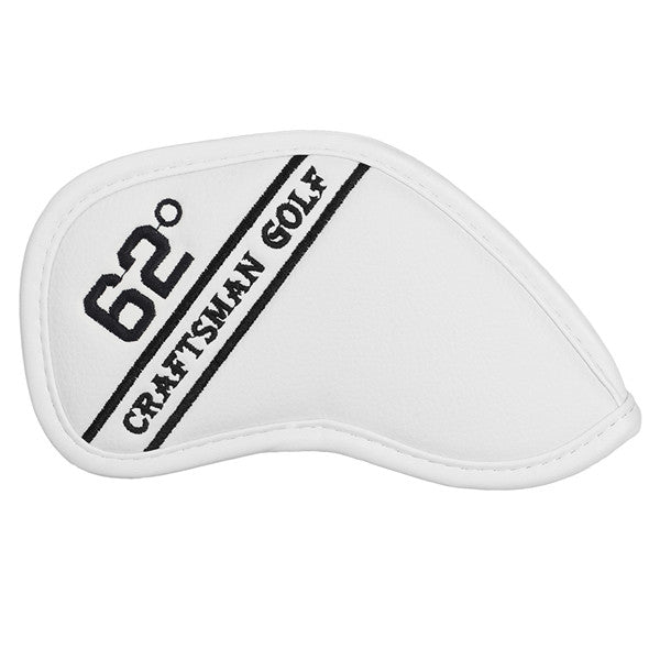 Colorful Embroidery Protective White Leather Wedge Iron Headcover 48° 50° 52° 54° 56° 58° 60° 62° 64°