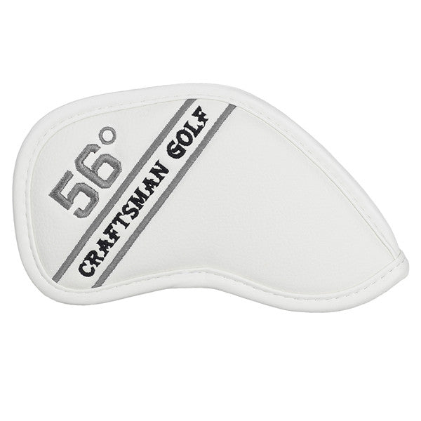 Colorful Embroidery Protective White Leather Wedge Iron Headcover 48° 50° 52° 54° 56° 58° 60° 62° 64°