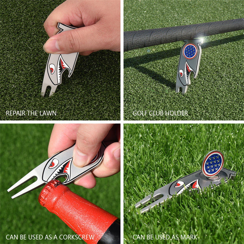Shark Golf Divot Repair Tool With Marker