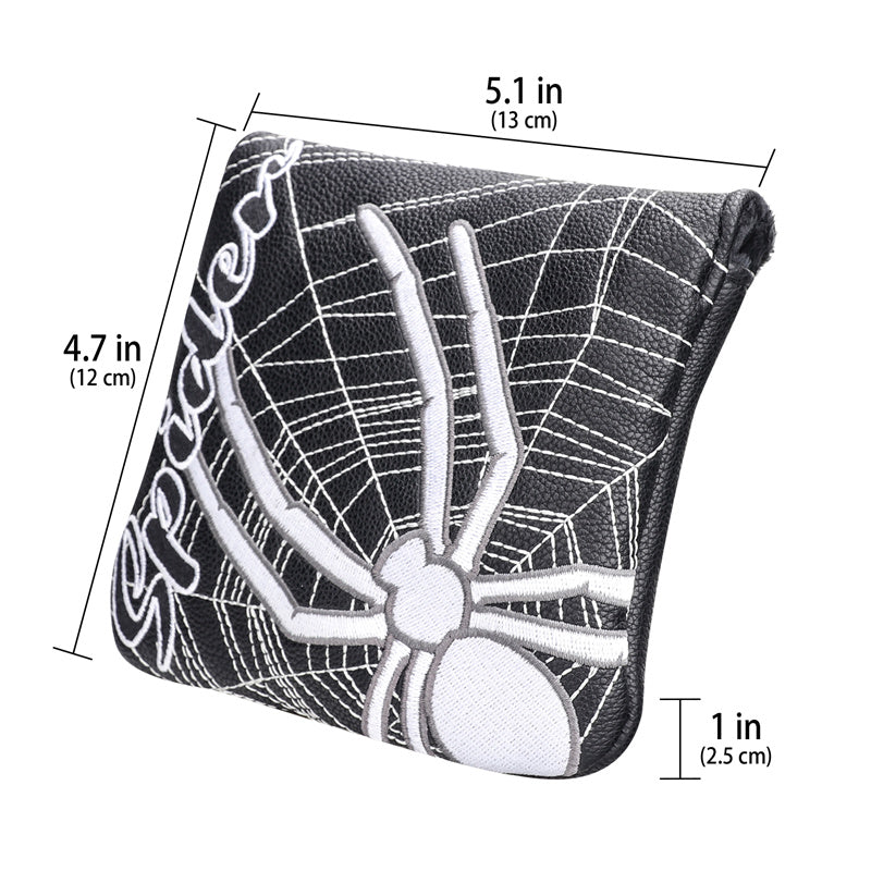 Spider Embroidery Leather Large Mallet Putter Headcover - Craftsman Golf