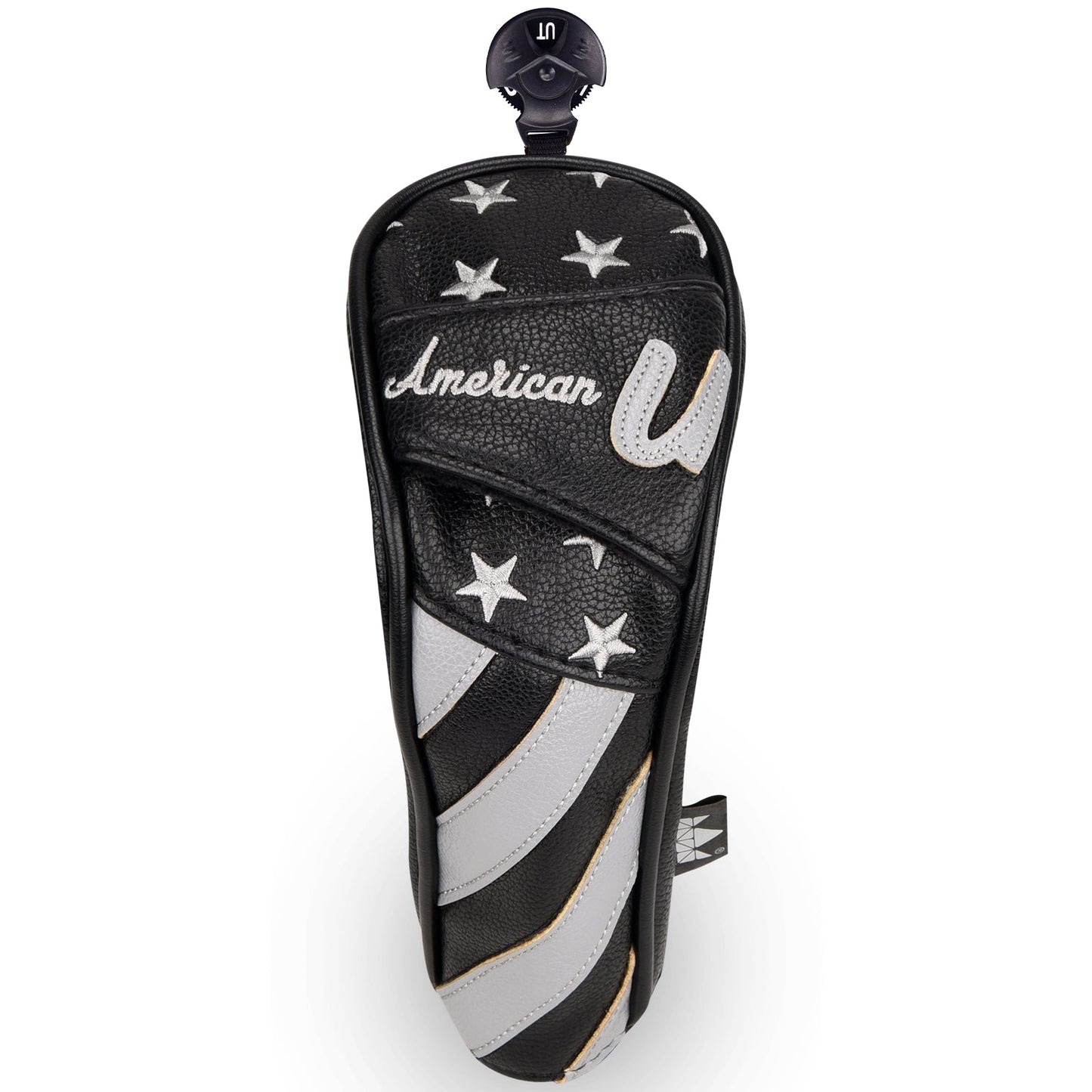 Stars and Stripes Black Leather Golf Wood Head Cover