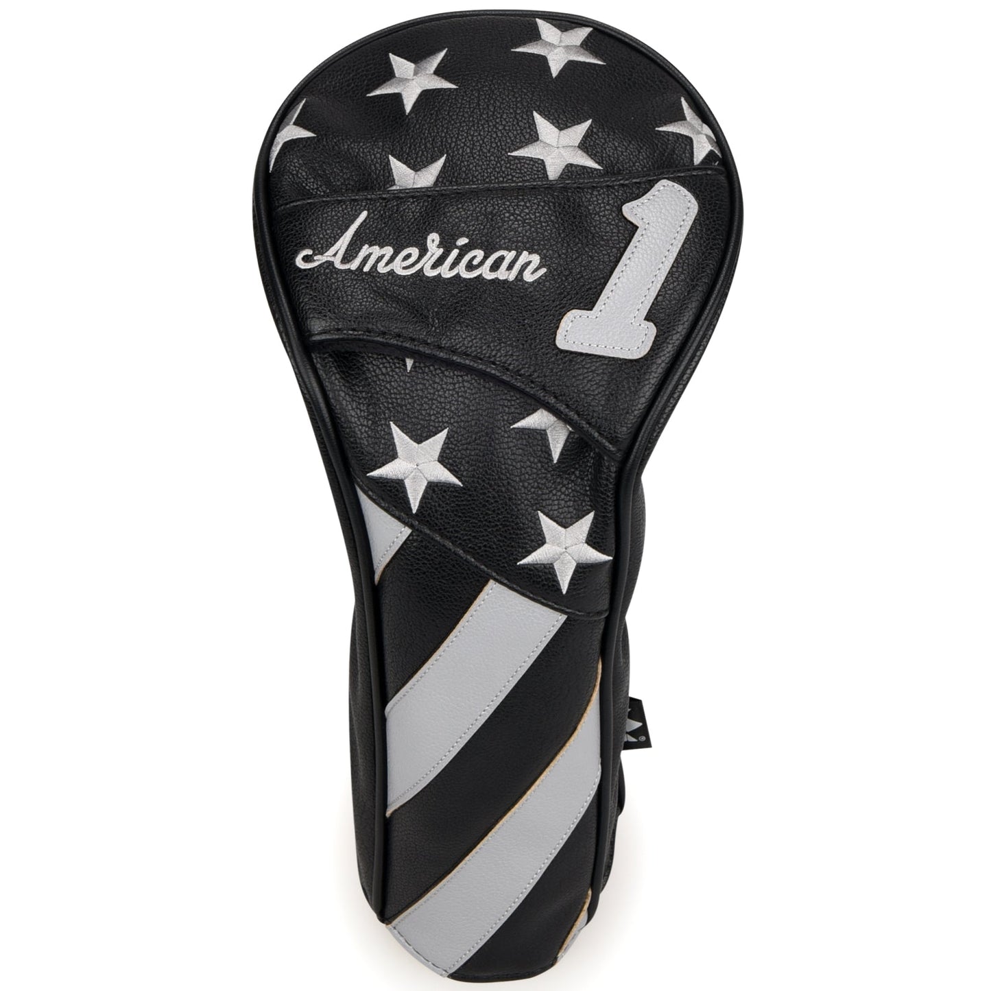 Stars and Stripes Black Leather Golf Wood Head Cover