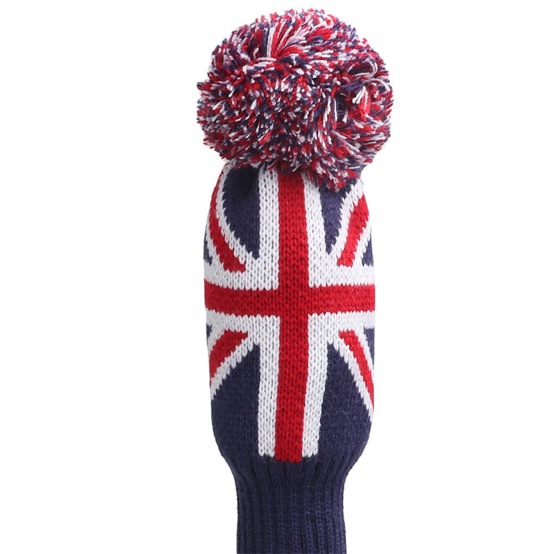 UK Union Flag Knitted Pom Pom Golf Head Cover - Craftsman Golf