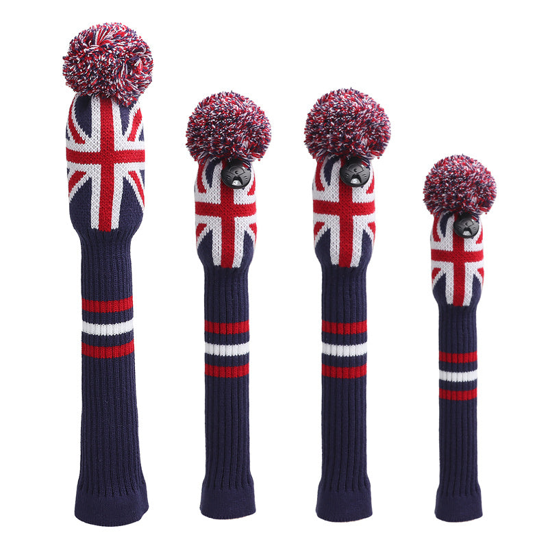 UK Union Flag Knitted Pom Pom Golf Head Cover - Craftsman Golf
