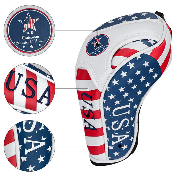 USA Flag Golf Wood Head Covers