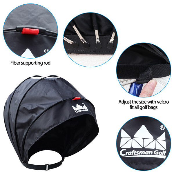 Waterproof Dustproof Black Golf Bag Cover -Craftsman Golf