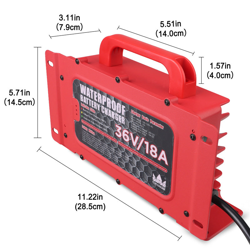 the size of ezgo golf cart charger