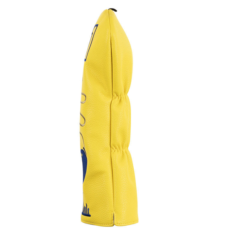 Yellow Leather Bombs Golf Club Driver Head Cover
